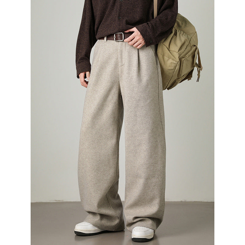 Old Money Wide-Leg Straight Trousers | Filbert Oats, Morning Mist Gray & Rock Black | M–3XL