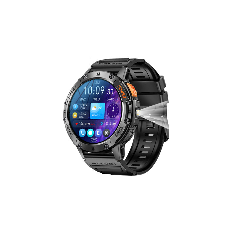 Men's Round Screen Health Monitor Watch - AMOLED