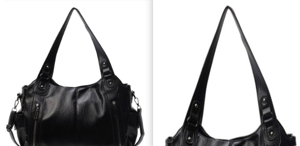 Couture Retro Stitch PU Leather Shoulder Bag