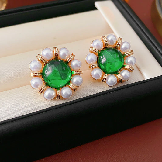 Real Gold Electroplated Silver Needle Multi-wear Pearl Stud Earrings