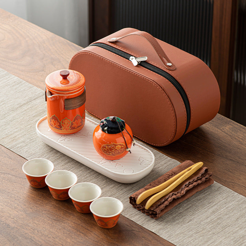 Ceramic Tea Set - One Pot Four Cups Gift Box