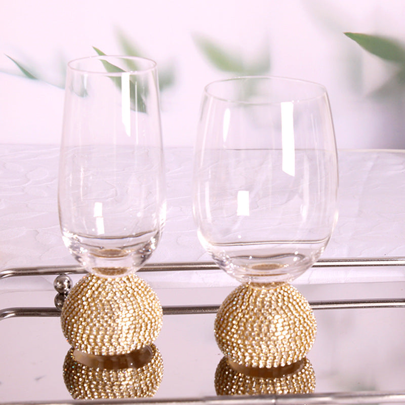 Diamond-Decorated Wine Glass - Luxury Crystal Design