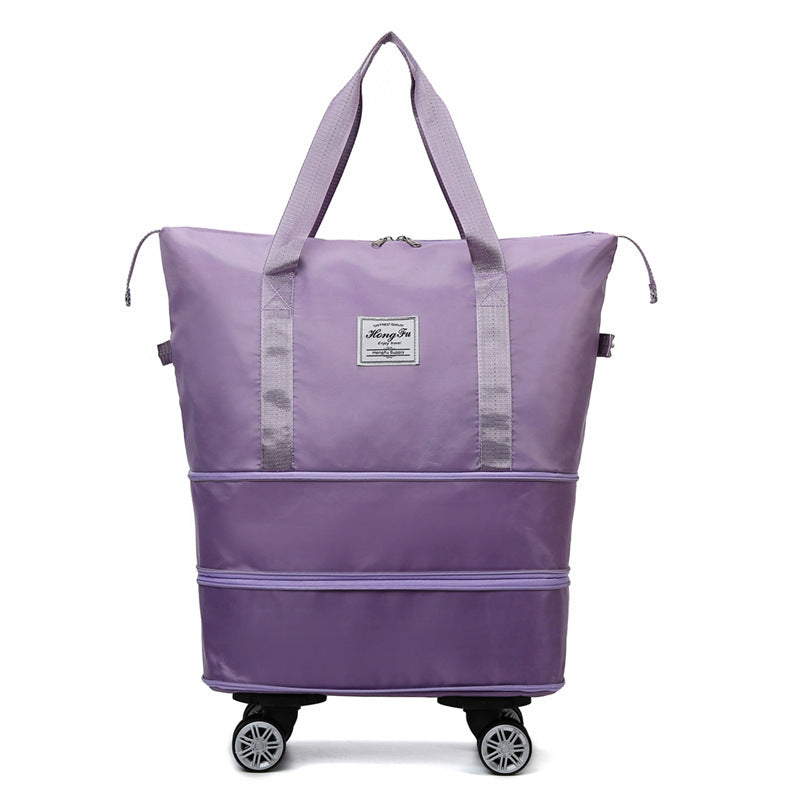 Universal Wheel Travel Bag - Double Layer Dry Wet Separation Fitness Yoga Sports Handbag