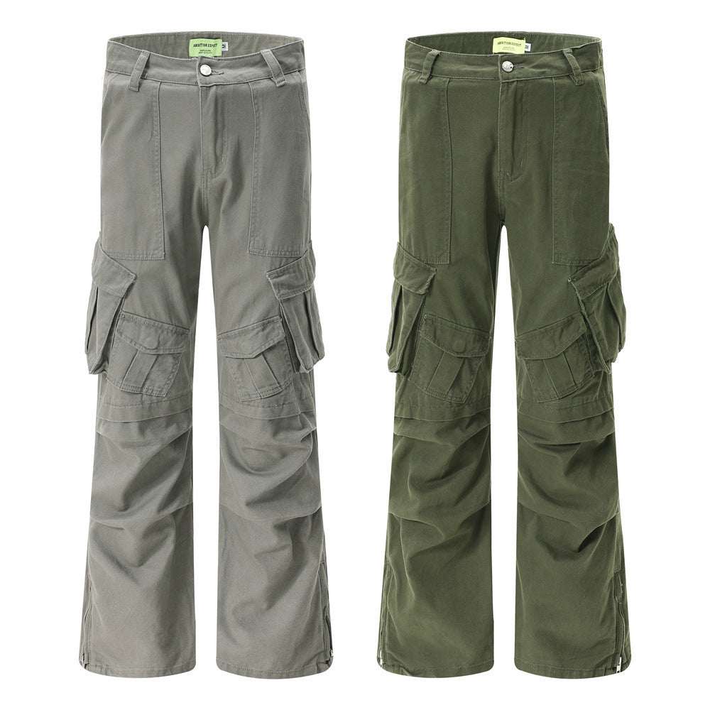 Unisex Multi-Pocket Cargo Pants | Army Green & Gray | S–2XL
