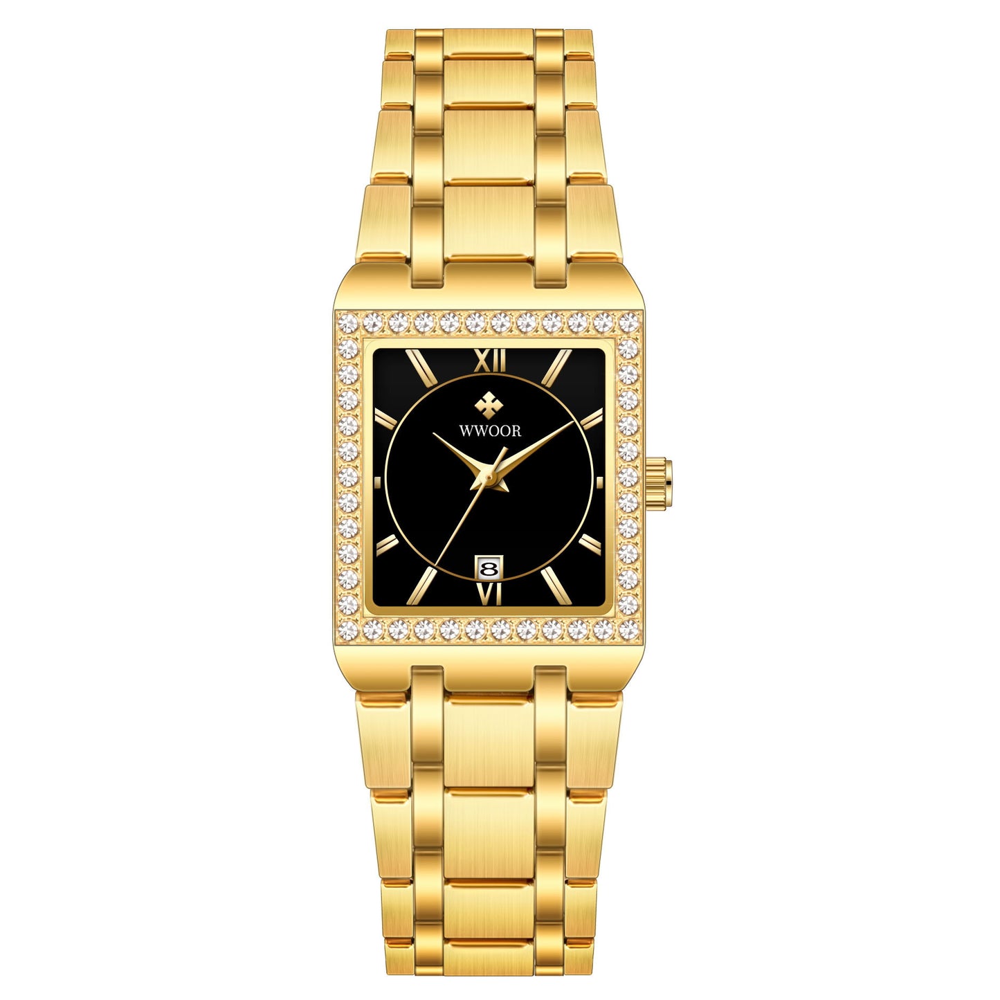Diamond Square Steel Watch - Waterproof Love Belt