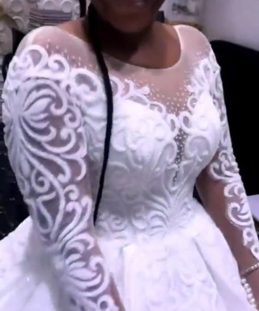 The Perle Illusion Lace Bridal Gown