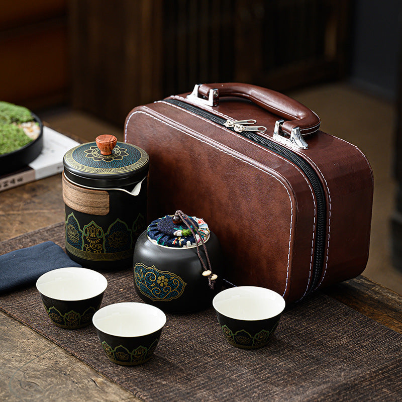 Ceramic Tea Set - One Pot Four Cups Gift Box