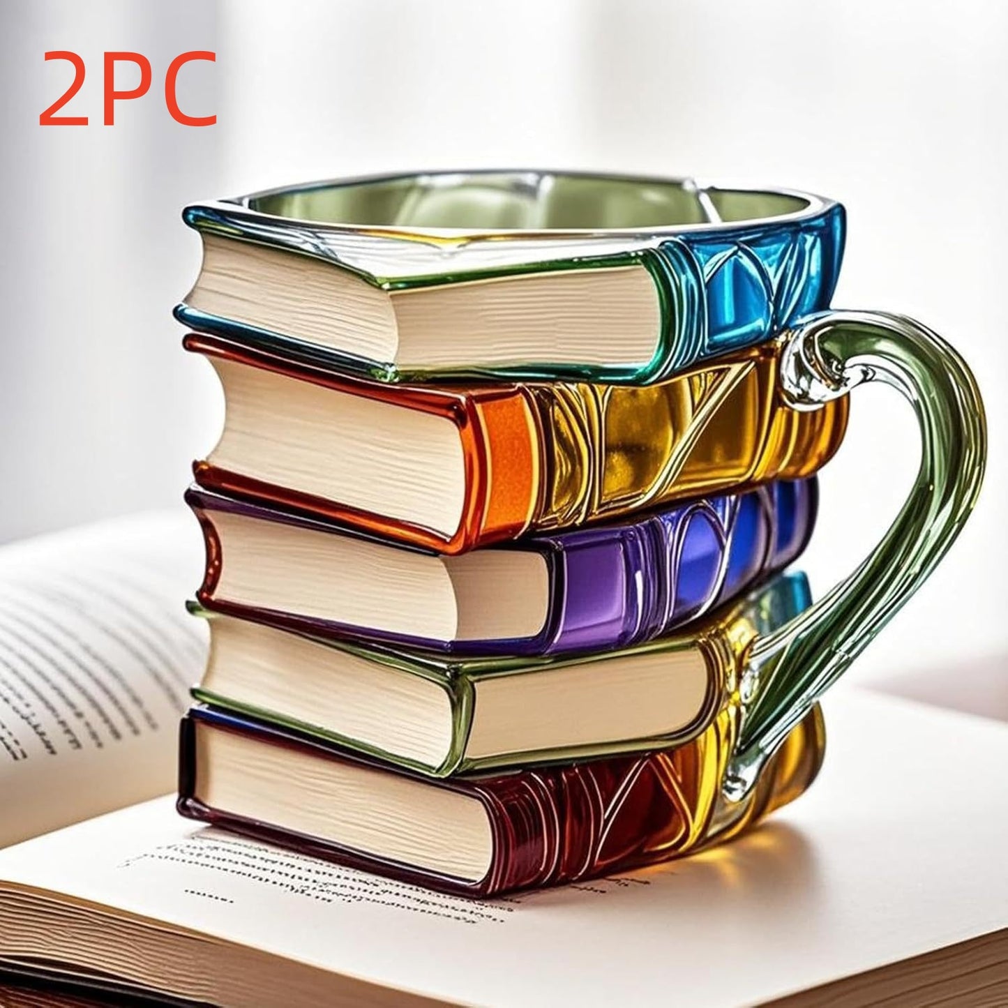 Book Stack Coffee Cup - Unique Resin Mug