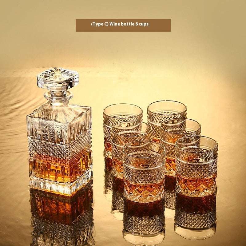 Crystal Wine Glass & Bottle Set - Premium Glassware