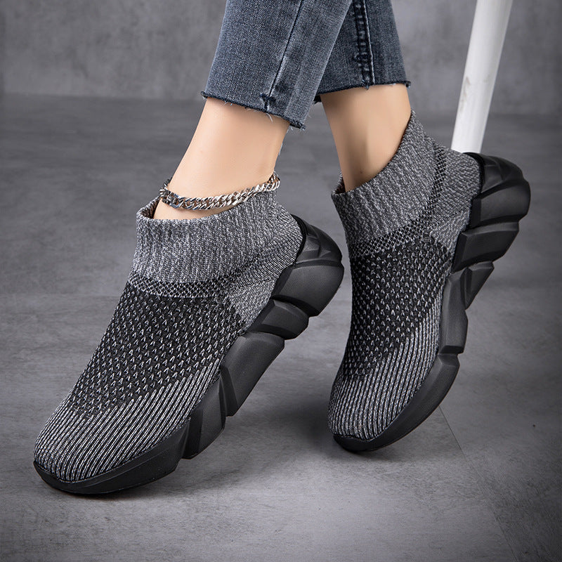 Women's Thick-Sole Sock Sneakers - Plus Size Casual Shoes