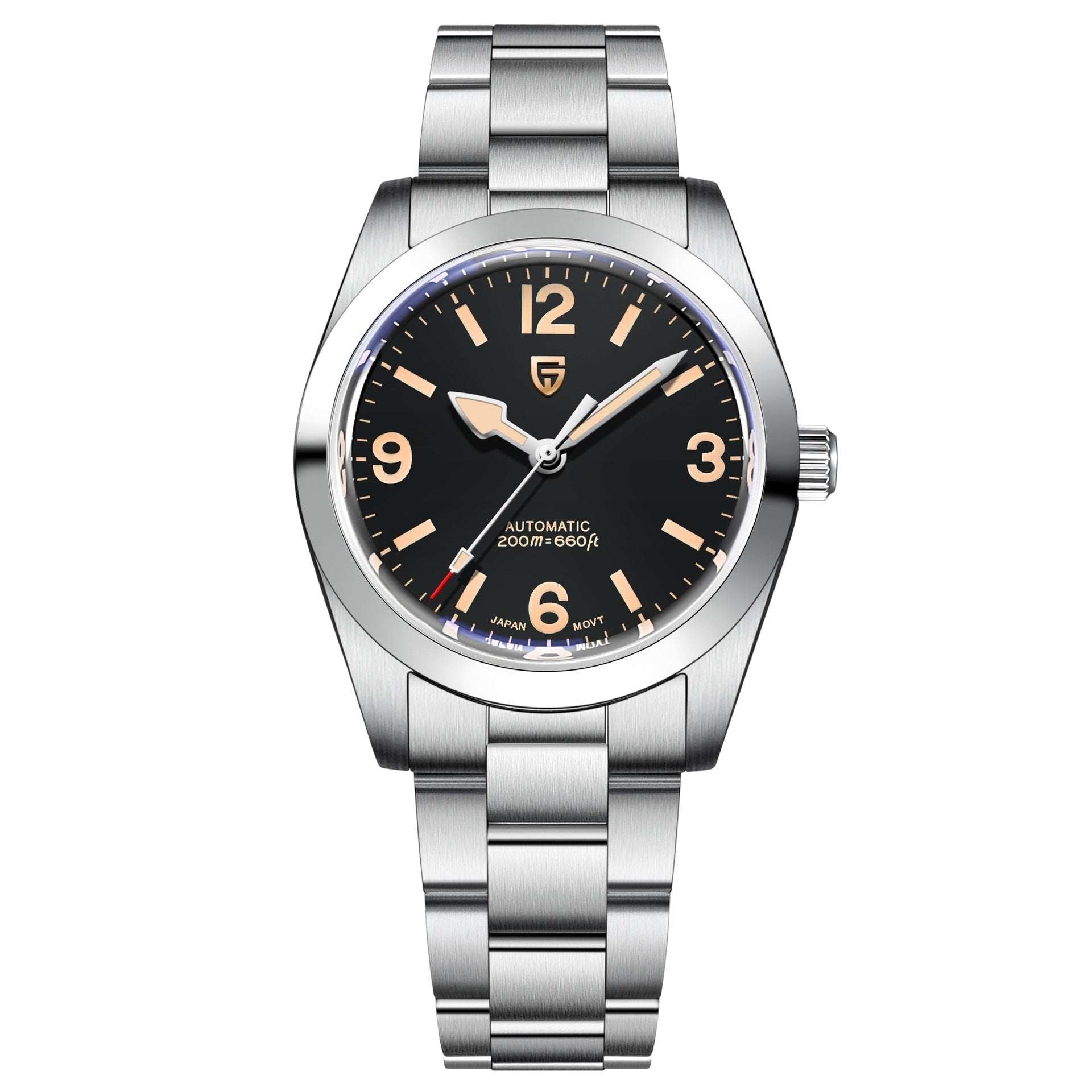 Men's Retro Automatic Mechanical Watch – NH35 Movement 200m Waterproof Stainless Steel Business Watch | Black