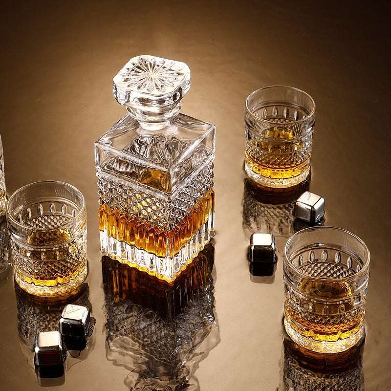Crystal Wine Glass & Bottle Set - Premium Glassware