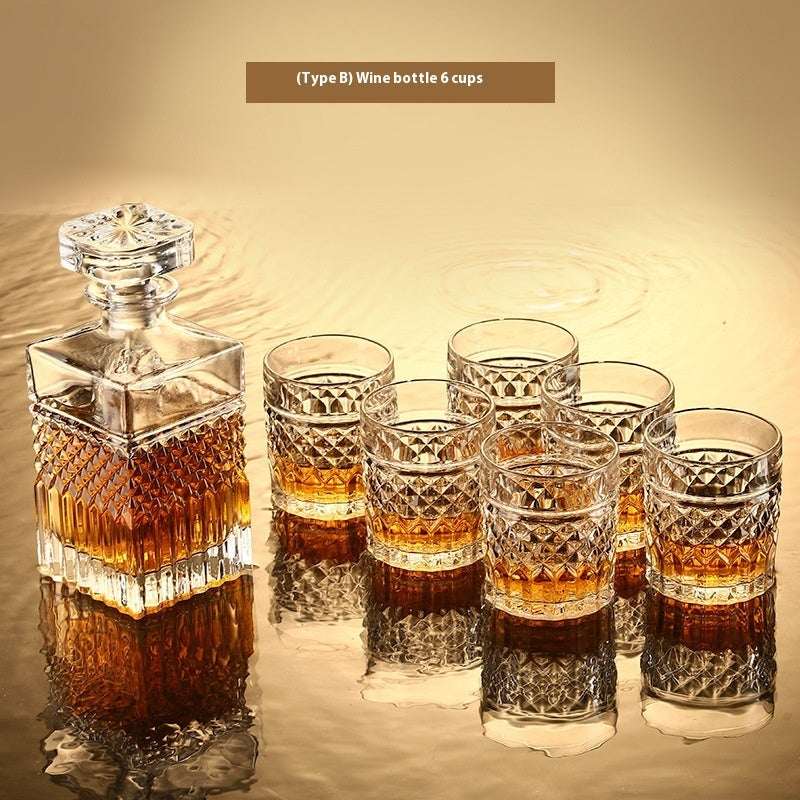 Crystal Wine Glass & Bottle Set - Premium Glassware