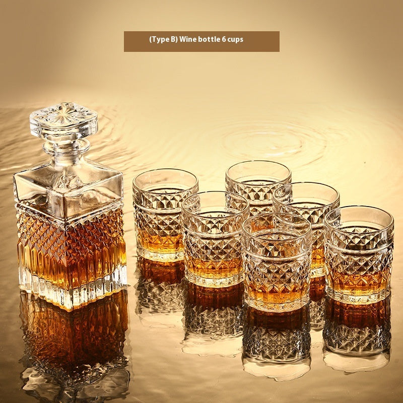 Crystal Wine Glass & Bottle Set - Premium Glassware