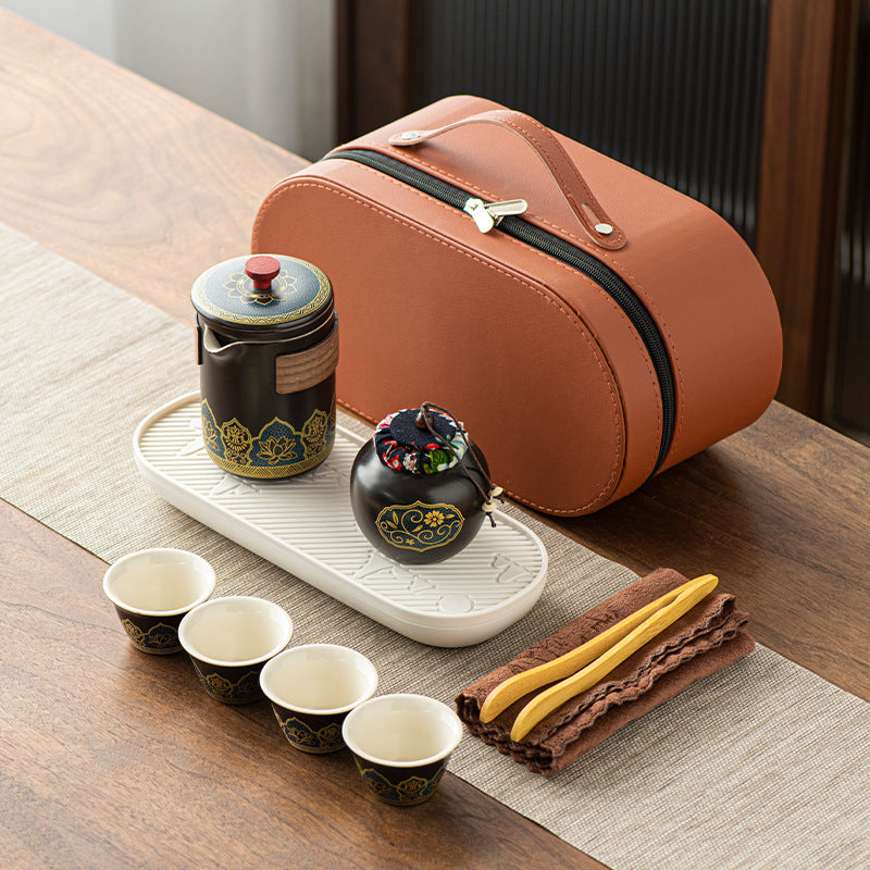 Ceramic Tea Set - One Pot Four Cups Gift Box