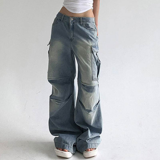 Personalized Pleated Loose High Waist Tooling Pants - Millivan supplies 