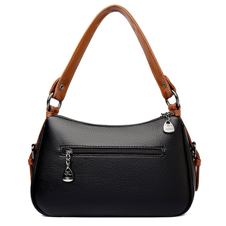 Le Contraste — Woven PU Colour-Block Shoulder Bag