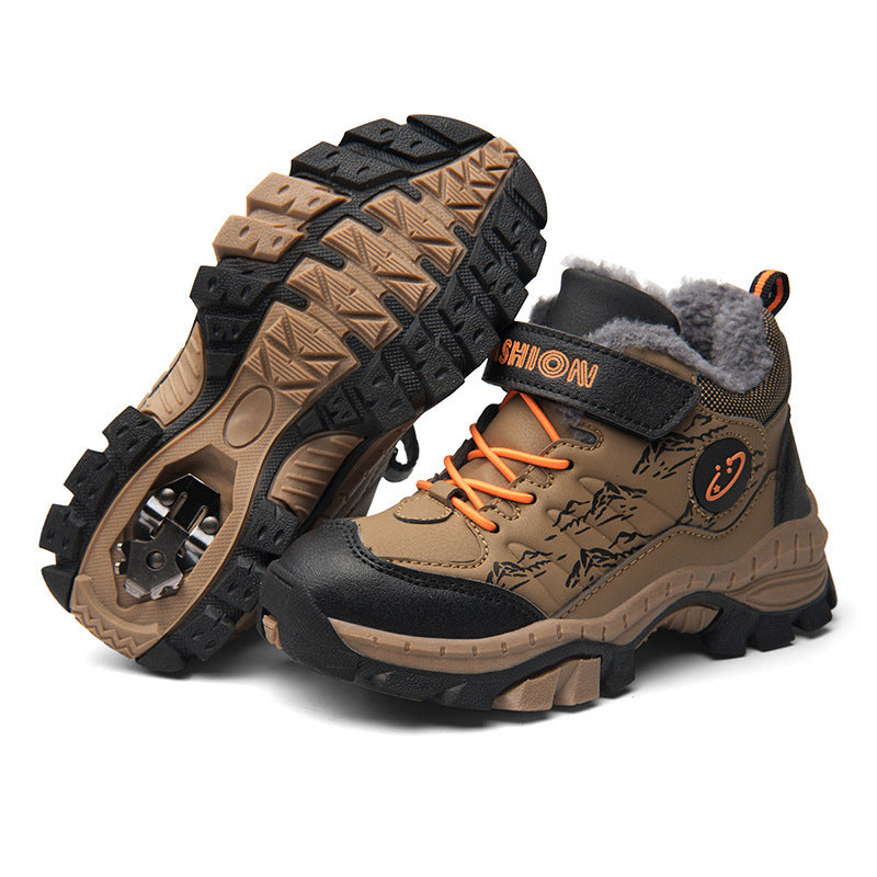 Boys Cotton Hiking Shoes - Brown Color Multiple Sizes Kids Footwear