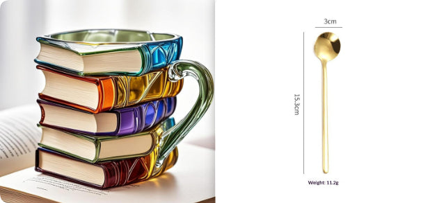 Book Stack Coffee Cup - Unique Resin Mug