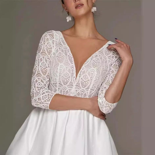 The Mi-Longueur Lace Bridal Gown