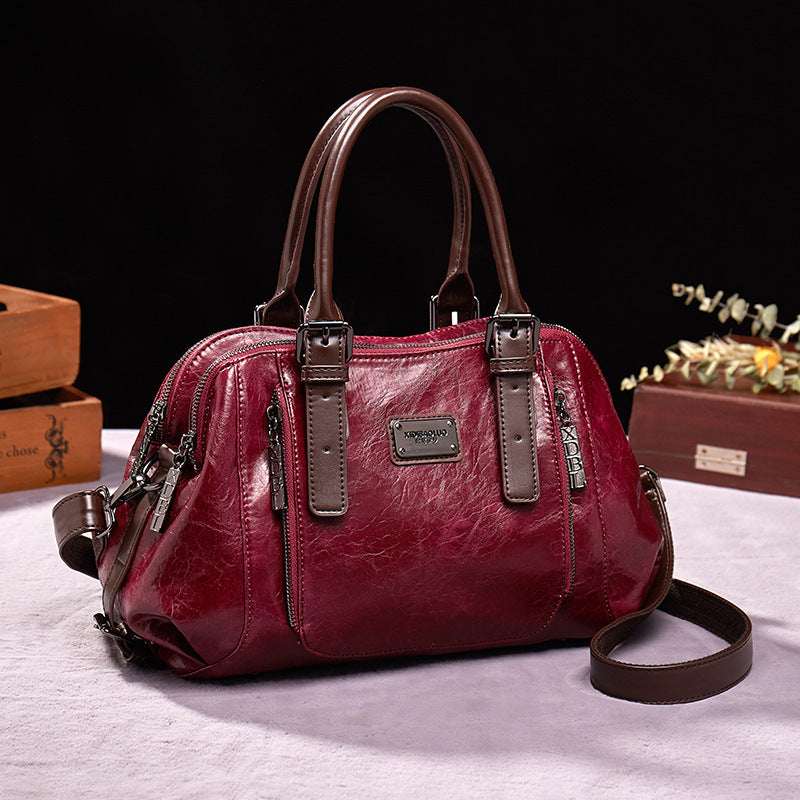 Genuine Leather Crossbody Bag - Women's Shoulder Tote Handbag