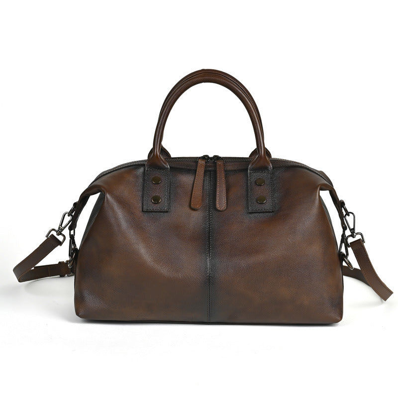 Women's All-match European And American Retro Large-capacity Handbag - Genuine Leather