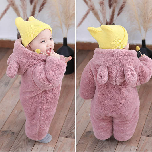 Adorable Newborn Baby Bear Jumpsuit - Cozy Zipper Onesie