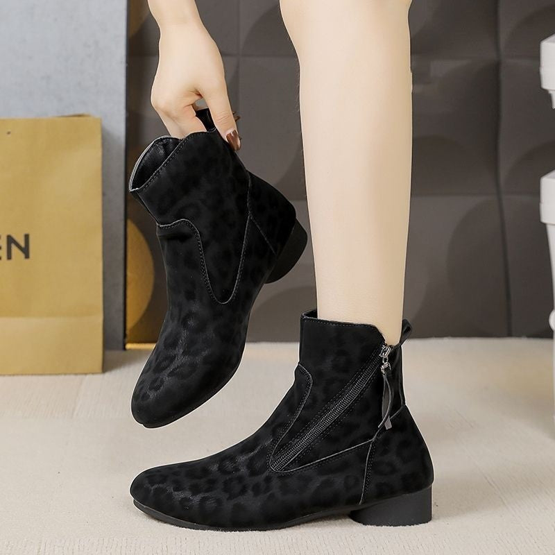 Women's Retro Suede Martin Boots - Warm Wool-Lined High-Top Boots