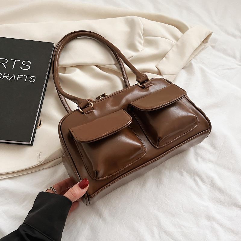 Multi-Pocket Square Shoulder Bag - Women's Versatile Underarm Handbag