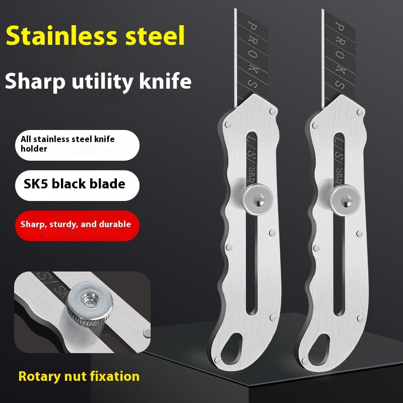 Stainless Steel Art Knife - Folding Utility Knife with 20 Blades