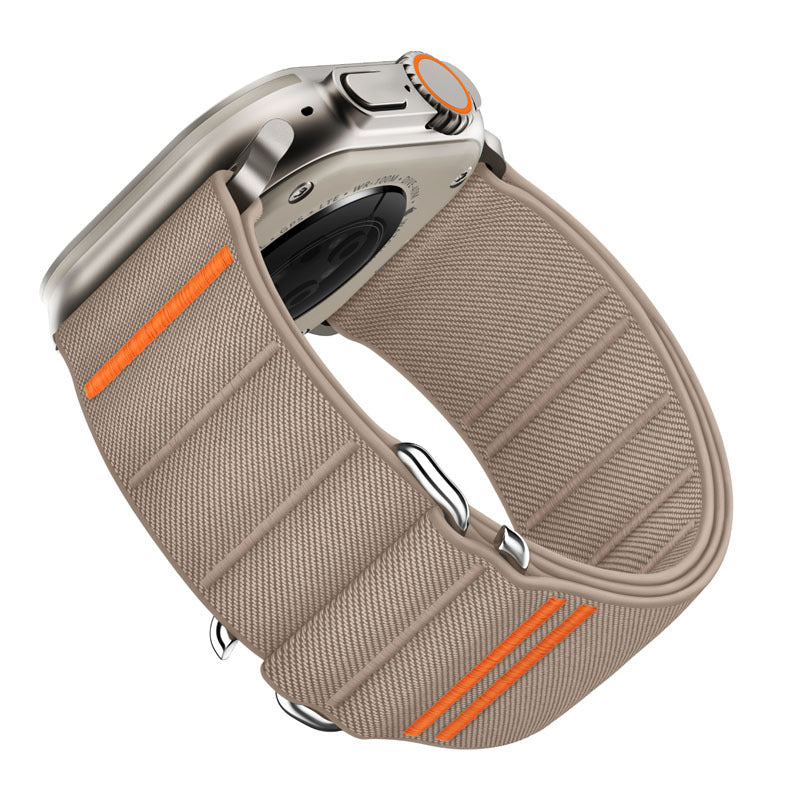 Elastic Nylon Apple Watch Band - Stainless Steel Buckle