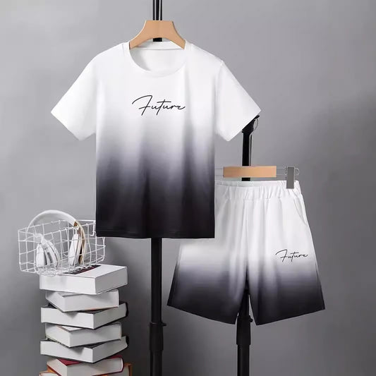 Boys' Casual T-shirt & Shorts Set - Children's Two-Piece Summer Outfit