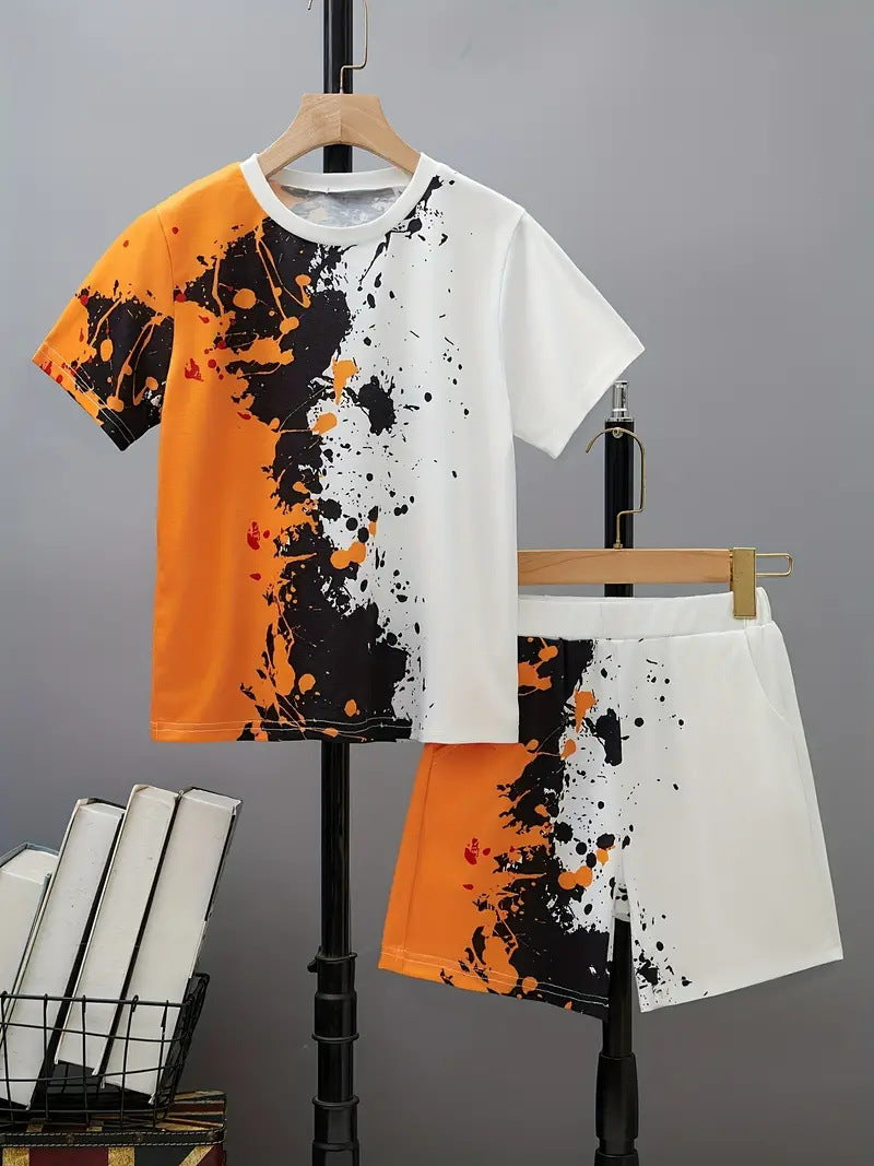 Boys' Casual T-shirt & Shorts Set - Children's Two-Piece Summer Outfit