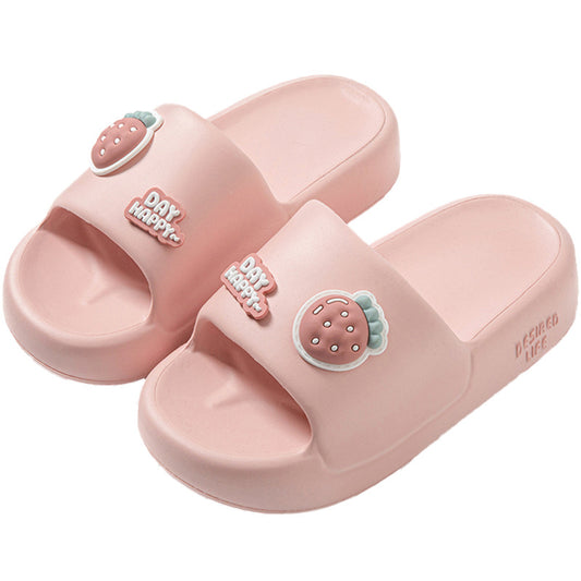 Pink slides with decorative elements on a white background