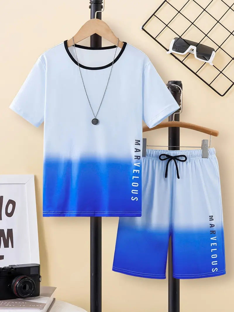 Boys' Casual T-shirt & Shorts Set - Children's Two-Piece Summer Outfit