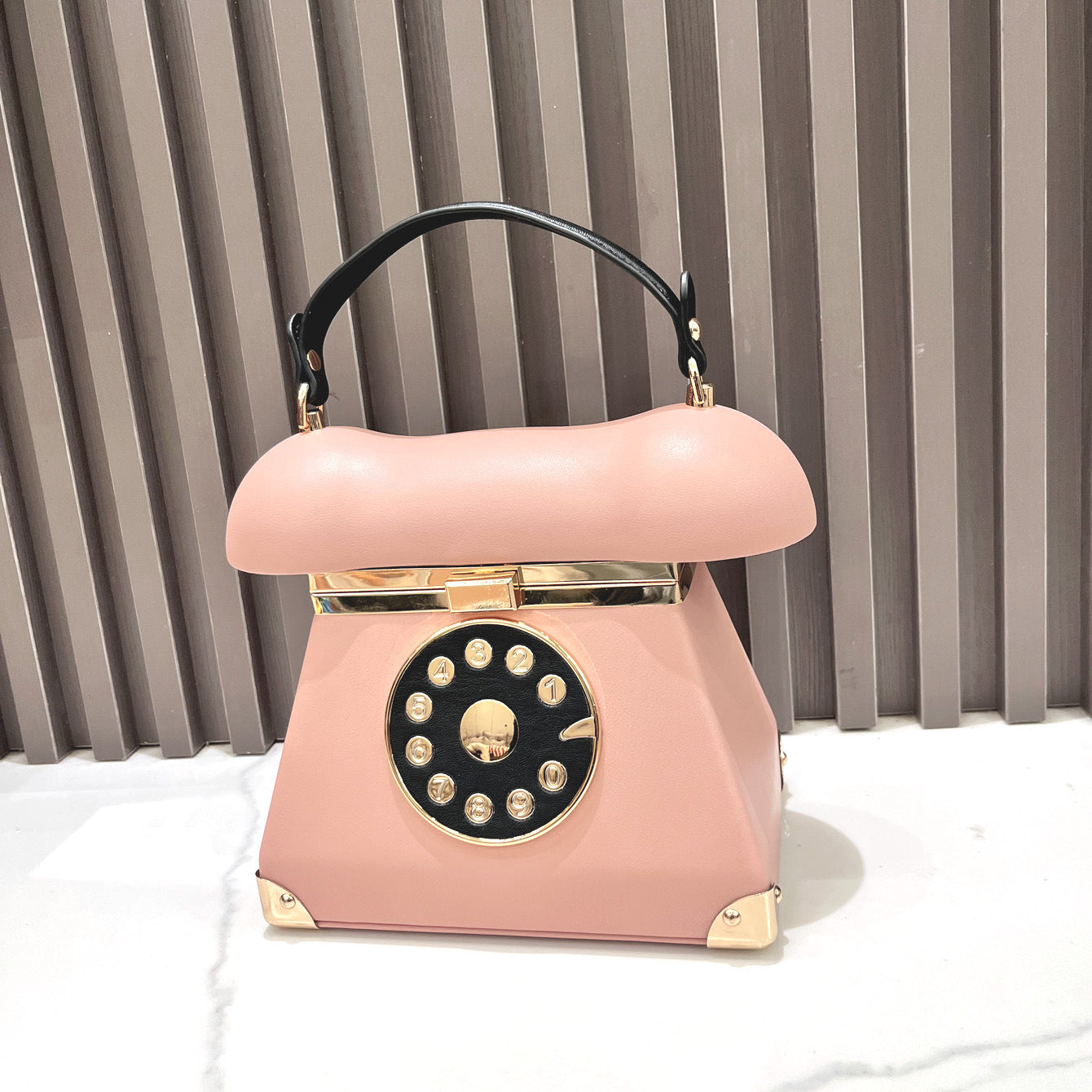 Women's Fashion Landline Phone-shaped Handbag - European American Retro PU Leather Multiple Colors