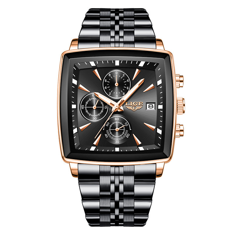 Business Large Dial Square Watch - Men's Personality