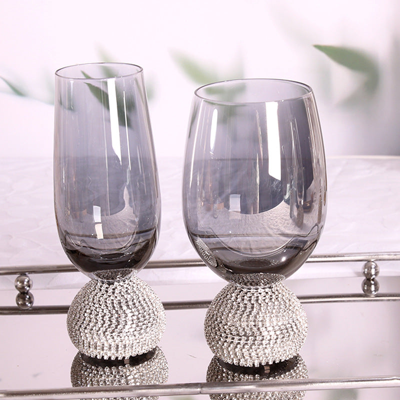 Diamond-Decorated Wine Glass - Luxury Crystal Design