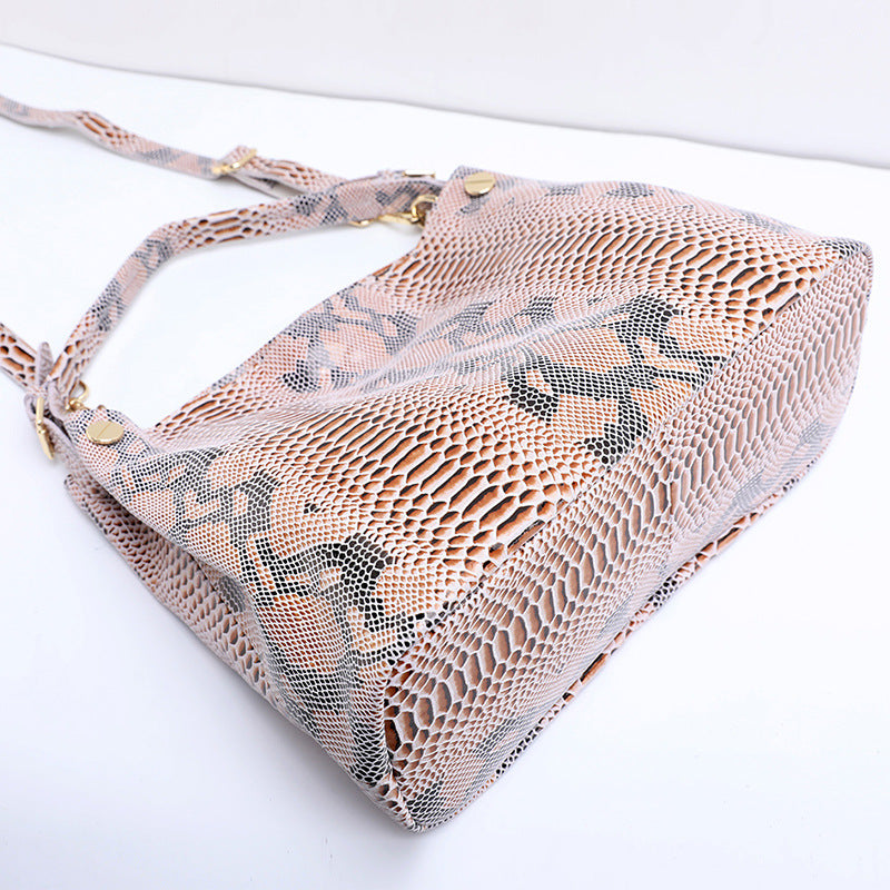 Patterned handbag on a white background