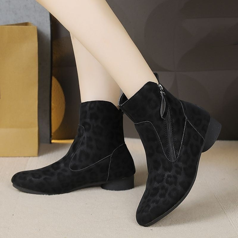 Women's Retro Suede Martin Boots - Warm Wool-Lined High-Top Boots