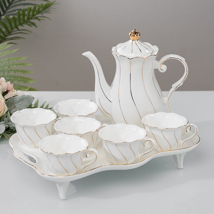 Water Set Ceramic Ware Household Light Luxury - Nordic Style Glacier Pattern with PP Components