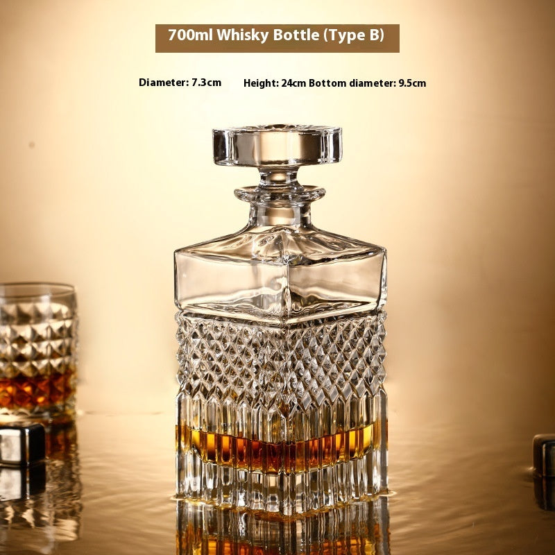 Crystal Wine Glass & Bottle Set - Premium Glassware