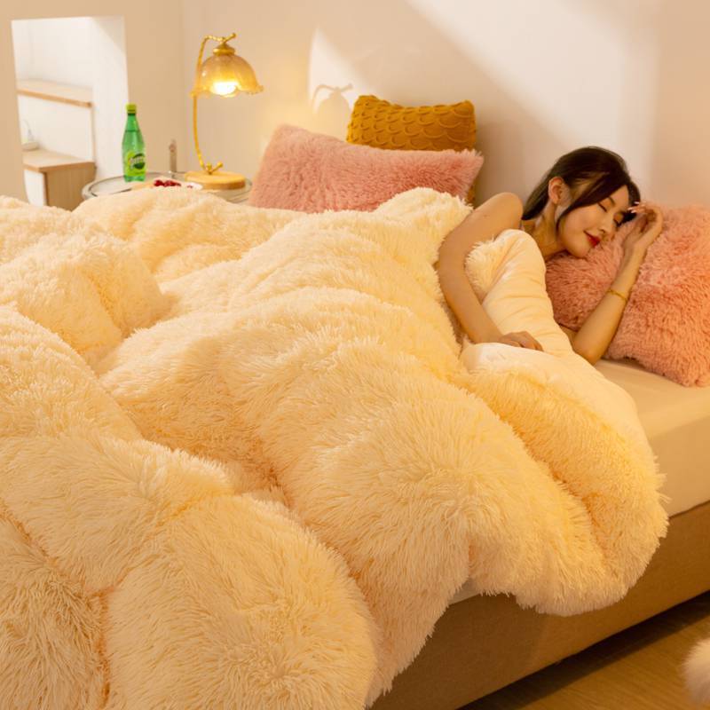 Super Soft Long Fleece Mink Crystal Velvet Thickened Warm Winter Quilt - Double Sided 6 Colors Multiple Sizes