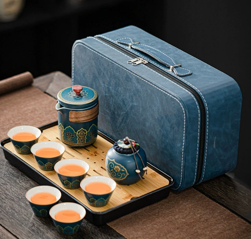Ceramic Tea Set - One Pot Four Cups Gift Box