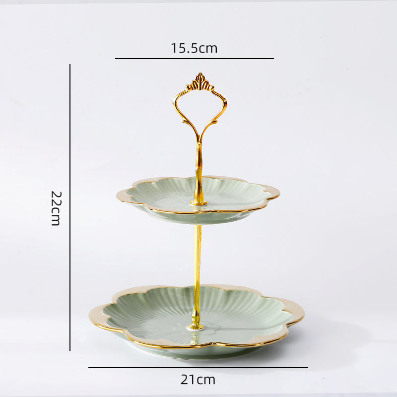 Ceramic Fruit Plate Home Living Room Light Luxury Creative Multi-layer Dessert Fruit Plate - Nordic Style