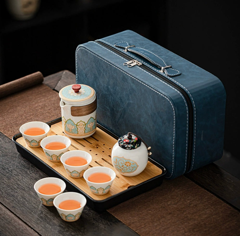 Ceramic Tea Set - One Pot Four Cups Gift Box