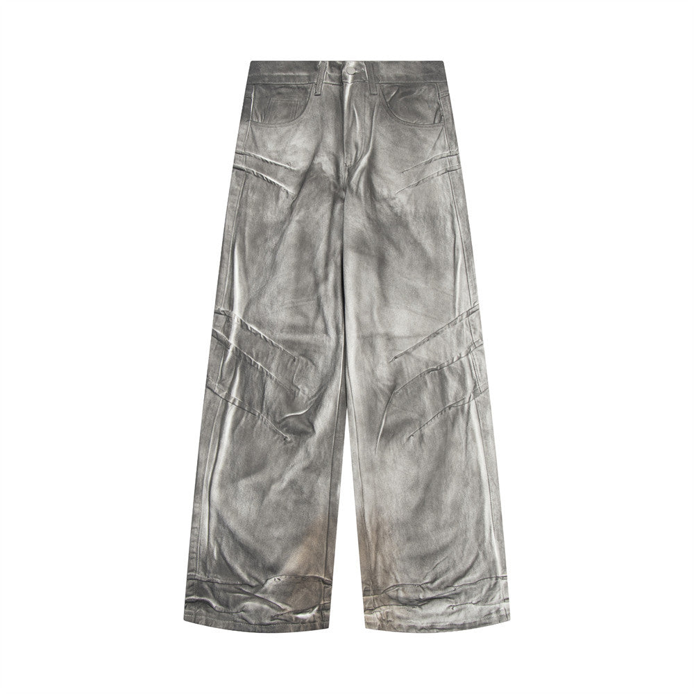Fashion Personality Wide Leg Mopping Jeans For Men