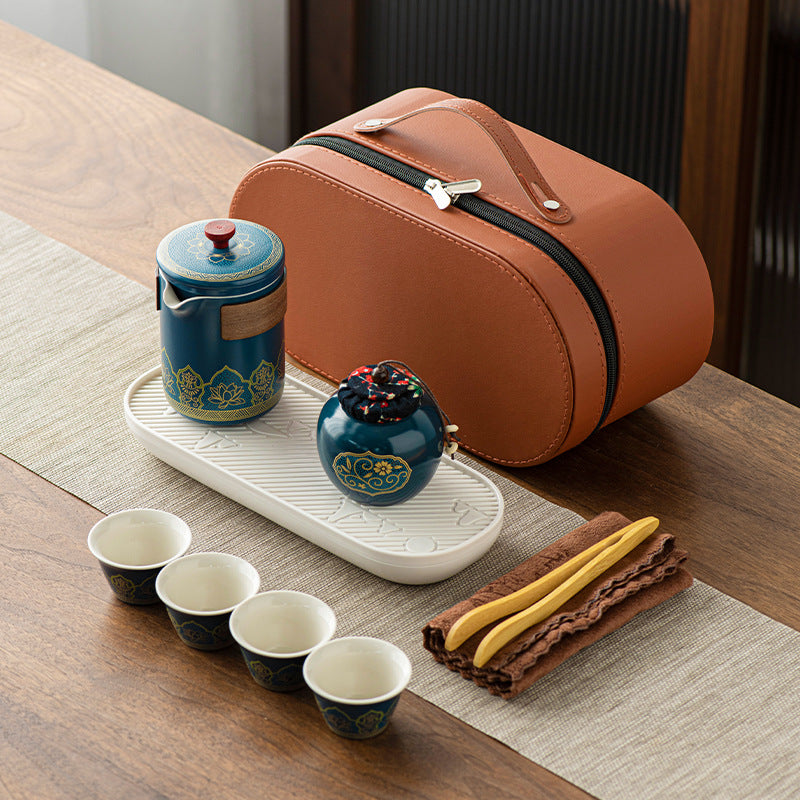 Ceramic Tea Set - One Pot Four Cups Gift Box