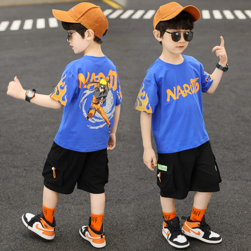 Boys' Summer Sports Suit - Children's Short-Sleeve Fashion Set