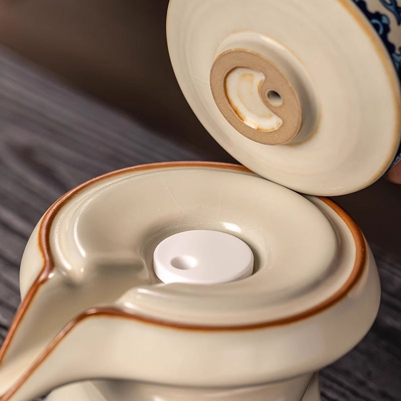 Blue & White Ru Ware Automatic Tea Set